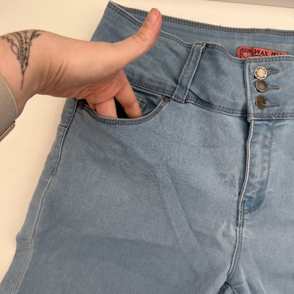 Wax Jean Light Wash Skinny Jeans | Stretch Denim | “Butt, I Love You!” | Size 13 - Picture 5 of 10